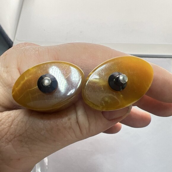 Angela Caputi Earrings CLIP ON Modernist Dangle Resin Geometric Art Gallery NWT - Picture 10 of 11